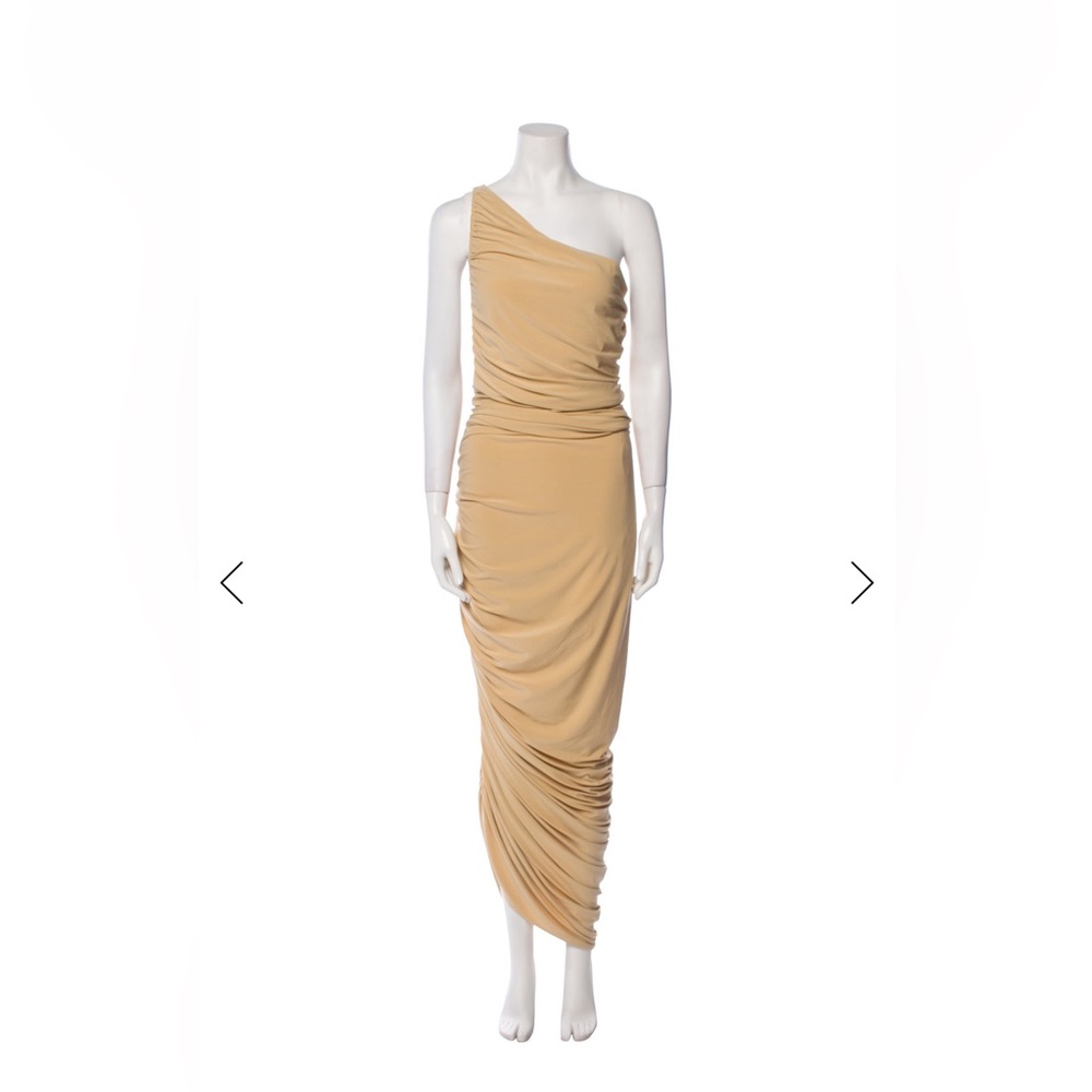 Norma Kamali Tan One-Shoulder Dress USA M